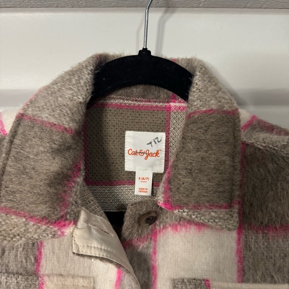 New! Cat & Jack Plaid Shacket for Girls Size Small 6/7 - Picture 5 of 8